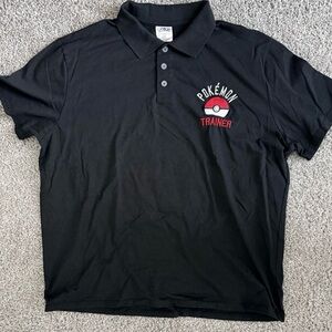 Pokemon Trainer Black Polo Shirt Size XXL